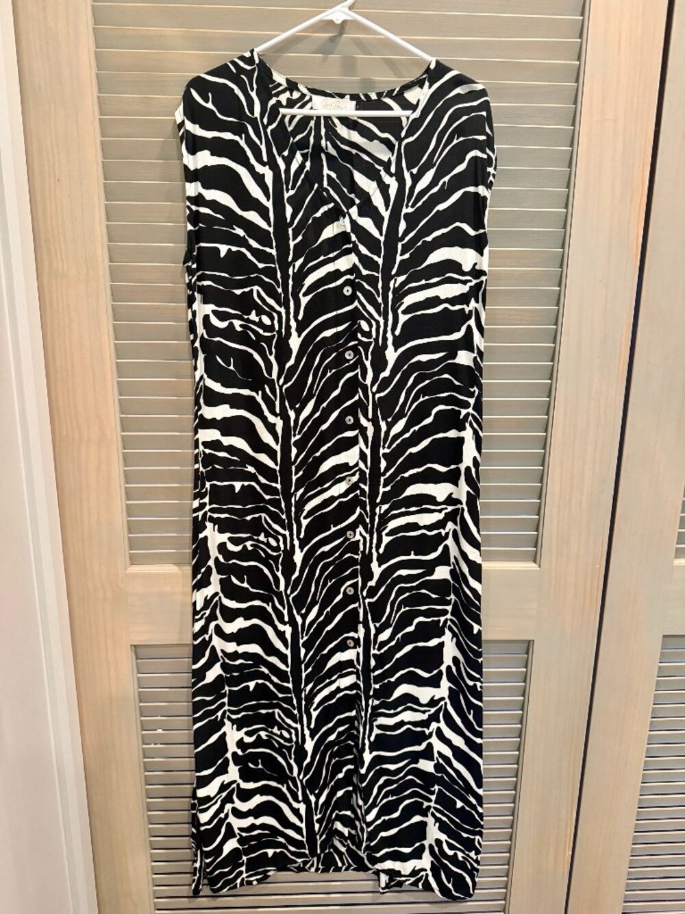 Ava Sky Zebra Print Woven Dress - Size Medium